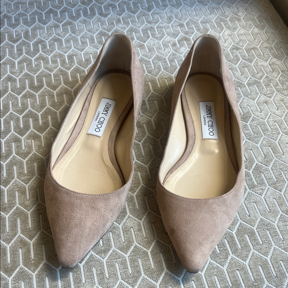 Jimmy Choo suede pointy flats. So pretty!